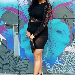 Comfortable Black Lace Dress